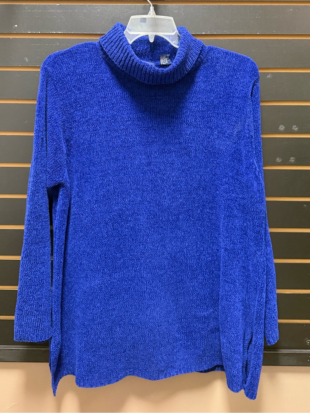 Vintage Honors Cobalt Blue Chenille Turtleneck Sweater Women’s XL